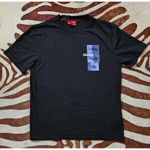 Hugo Boss Red Label Men's Black Dadno Graphic Short Sleeve T-Shirt Shark Sz L